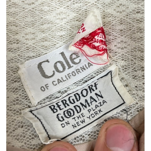 Vintage 1960s Cole of California Swimsuit Bathing Suit One Piece Mesh Ruched 60s - Picture 8 of 14